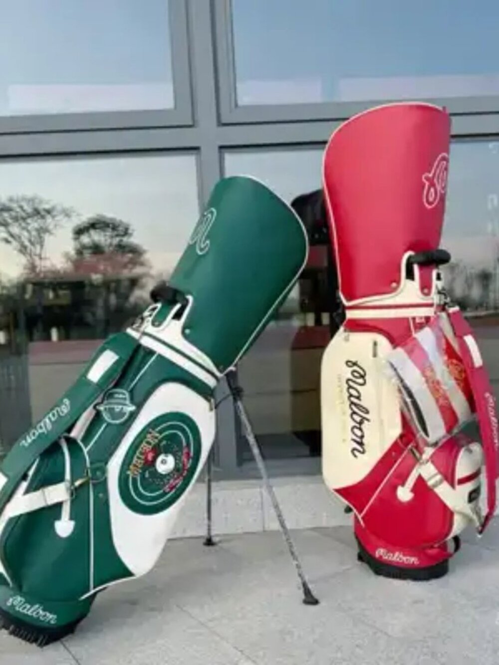 MALBON GOLF Caddy Bag Stand Type Green Red